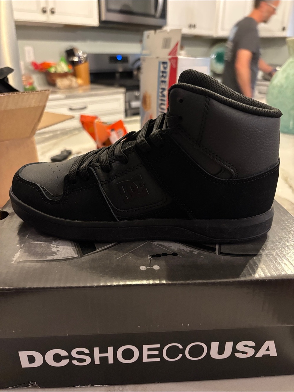 DC Kids Black Mid-Top Skate Sneakers
